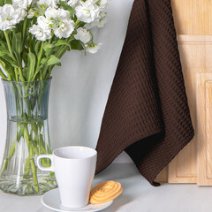Полотенце вафельное кухонное Verossa 40х70 см темно-коричневое - фото 2