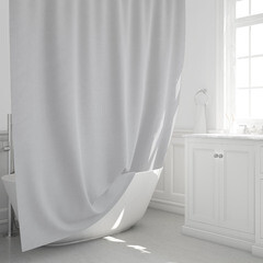Штора для ванны Fixsen Linum 2000х1800 мм полиэстер серая (1535К) - фото 2