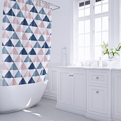 Штора для ванны Fixsen Simple 2000х1800 мм полиэстер разноцветная (1504) - фото 3