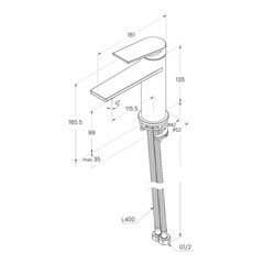 Смеситель для раковины Milardo Azure однорычажный хром (AZUSB00M01) - фото 2