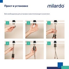 Смеситель для раковины Milardo Azure однорычажный черный (AZUBL00M01) - фото 6