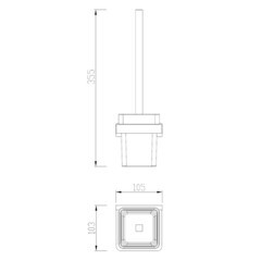 Ершик для унитаза Abber Westen подвесной стекло/металл черный (AA1732B) - фото 2