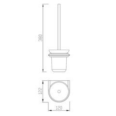 Ершик для унитаза Abber Nord подвесной стекло/металл черный (AA1532B) - фото 2
