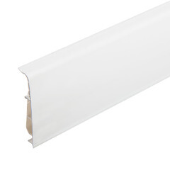 Плинтус ПВХ напольный Salag Lima 72 мм белый 2500 мм - фото 1