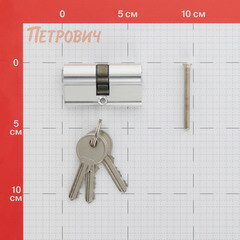Цилиндр 2018 60 30х30 мм ключ/ключ хром - фото 2