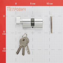 Цилиндр 2018 60 30х30 мм ключ/вертушка хром - фото 2