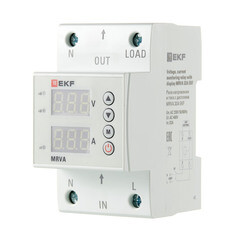 Реле напряжения и тока EKF PROxima 230 В 32 А тип AC с дисплеем (MRVA-32A) - фото 3