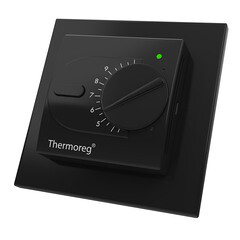 Терморегулятор механический для теплого пола Thermoreg TI-200 Design Black черный - фото 2