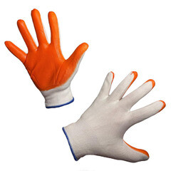 Изображение товара Перчатки полиэстеровые с нитриловым обливом белые 9 (L)