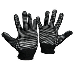 Перчатки нейлоновые с ПВХ покрытием микроточка черные 9 (L) - фото 3