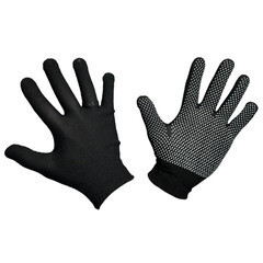 Перчатки нейлоновые с ПВХ покрытием микроточка черные 9 (L) - фото 2