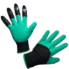 Изображение товара Перчатки нейлоновые с латексным обливом Садовые зеленые XL