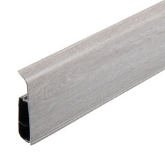 Плинтус ПВХ напольный Salag Lima 72 мм серый гладстоун 2500 мм - фото 1