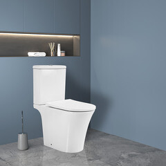 Унитаз-компакт Corsa Deco FX Rimless безободковый с универсальным выпуском с сиденьем дюропласт микролифт белый (TPFX640SR) - фото 18