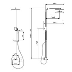 Душевая система Abber Daheim с верхним душем с лейкой золото (AF8220G) - фото 3