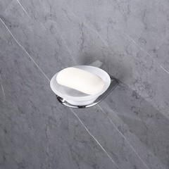 Мыльница для ванной Abber Nord с держателем стекло/металл хром (AA1558) - фото 3