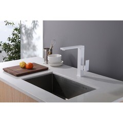 Смеситель для кухни Abber Daheim белый с высоким изливом однорычажный (AF8214W) - фото 2