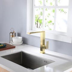 Смеситель для кухни Abber Daheim золото с высоким изливом однорычажный (AF8214G) - фото 3