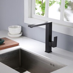 Смеситель для кухни Abber Daheim черный с высоким изливом однорычажный (AF8214B) - фото 3