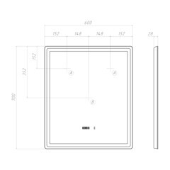 Зеркало с подсветкой прямоугольное 60х70 см бесконтактный сенсор Vigo Geometry Luxe (208) - фото 2