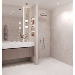 Керамогранит Staro Onyx Elegant Beige Satin бежевый сатинированный 1200х600х9 мм (2 шт.=1,44 кв.м) - фото 10