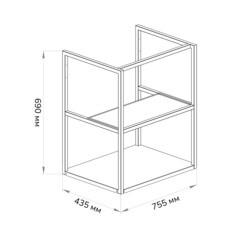 Тумба под раковину Ulitka Parus 80 см подвесная черная (74104505) - фото 2