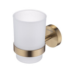 Изображение товара Стакан для ванной Swedbe Select с держателем стекло матовый/металл золото (9813GO)