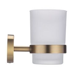 Стакан для ванной Swedbe Select с держателем стекло матовый/металл золото (9813GO) - фото 3