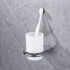 Стакан для ванной Abber Nord с держателем стекло матовый/металл хром (AA1556) - фото 2