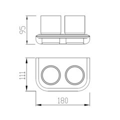 Стакан для ванной Abber Nord с держателем двойной стекло матовый/металл черный (AA1557B) - фото 2