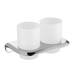 Стакан для ванной Abber Nord с держателем двойной стекло матовый/металл хром (AA1557) - фото 1