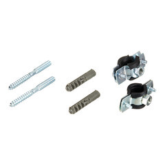 Хомут сантехнический 3/8" 15-19 мм оцинкованная сталь со шпилькой и дюбелем (2 шт.) - фото 1