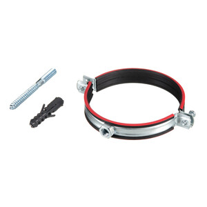 Хомут сантехнический 4" 108-114 мм оцинкованная сталь со шпилькой и дюбелем