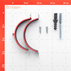 Хомут сантехнический 4" 108-114 мм оцинкованная сталь со шпилькой и дюбелем - фото 2