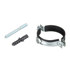 Хомут сантехнический 2 1/2" 73-80 мм оцинкованная сталь со шпилькой и дюбелем