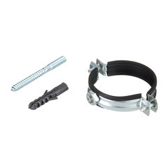 Хомут сантехнический 2 1/2" 73-80 мм оцинкованная сталь со шпилькой и дюбелем - фото 1