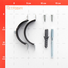 Хомут сантехнический 2 1/2" 73-80 мм оцинкованная сталь со шпилькой и дюбелем - фото 2