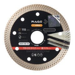 Изображение товара Диск алмазный по керамограниту Rage by Vira 115х22,2х1,2 мм турбо мокрый рез (605115)