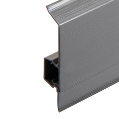 Плинтус ПВХ напольный Salag NG62 62 мм алюминий 2200 мм с кабель-каналом - фото 2