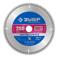 Диск пильный по алюминию Зубр 250х30х2 мм 100 зубьев (36907-250-30-100_z01) - фото 1