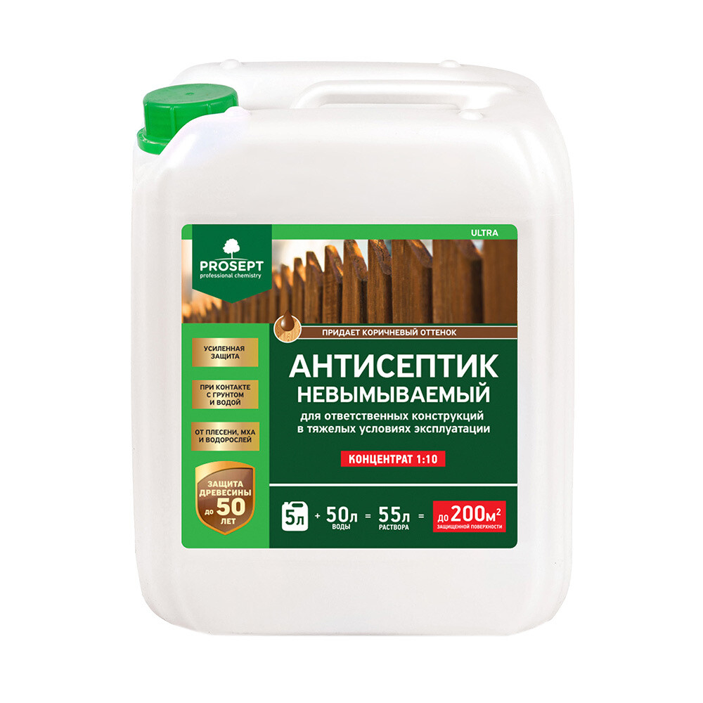

Антисептик Prosept OSB грунтовочный для дерева белый 5 л, Бесцветный
