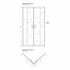 Душевой уголок Метакам Universal белый 79х79х185 см квадрат стекло прозрачное 4 мм (21470) - фото 2