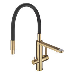 Смеситель для кухни Swedbe Select золото с гибким изливом с подключением к фильтру однорычажный (8440GO) - фото 3
