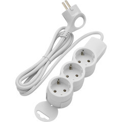 Изображение товара Удлинитель Düwi 3 розетки 1,5 м ПВС 3х0,75 кв.мм 10 А 2,2 кВт белый (32004 5)