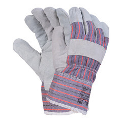 Перчатки спилковые комбинированные утепленные серые 10 (XL) - фото 8