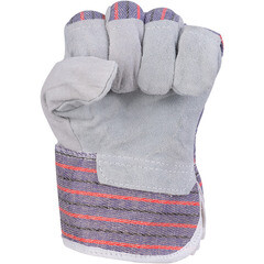 Перчатки спилковые комбинированные утепленные серые 10 (XL) - фото 2