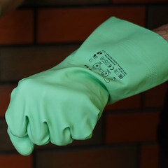 Перчатки латексные кислотоустойчивые 9 (XL) (CG-945) - фото 4