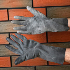 Перчатки резиновые кислотоустойчивые КЩС черные 10 (XL) (1320/1953) - фото 15