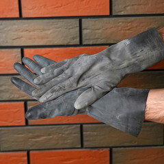 Перчатки резиновые кислотоустойчивые КЩС черные 10 (XL) (1320/1953) - фото 9