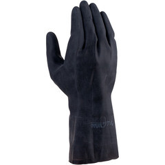 Перчатки резиновые кислотоустойчивые КЩС черные 10 (XL) (1320/1953) - фото 4